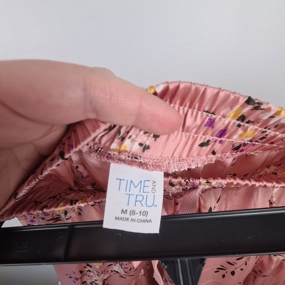 Time and Tru Women's Printed Tiered Elastic Waist Midi Skirt M Dusty Rose Floral - Picture 11 of 11